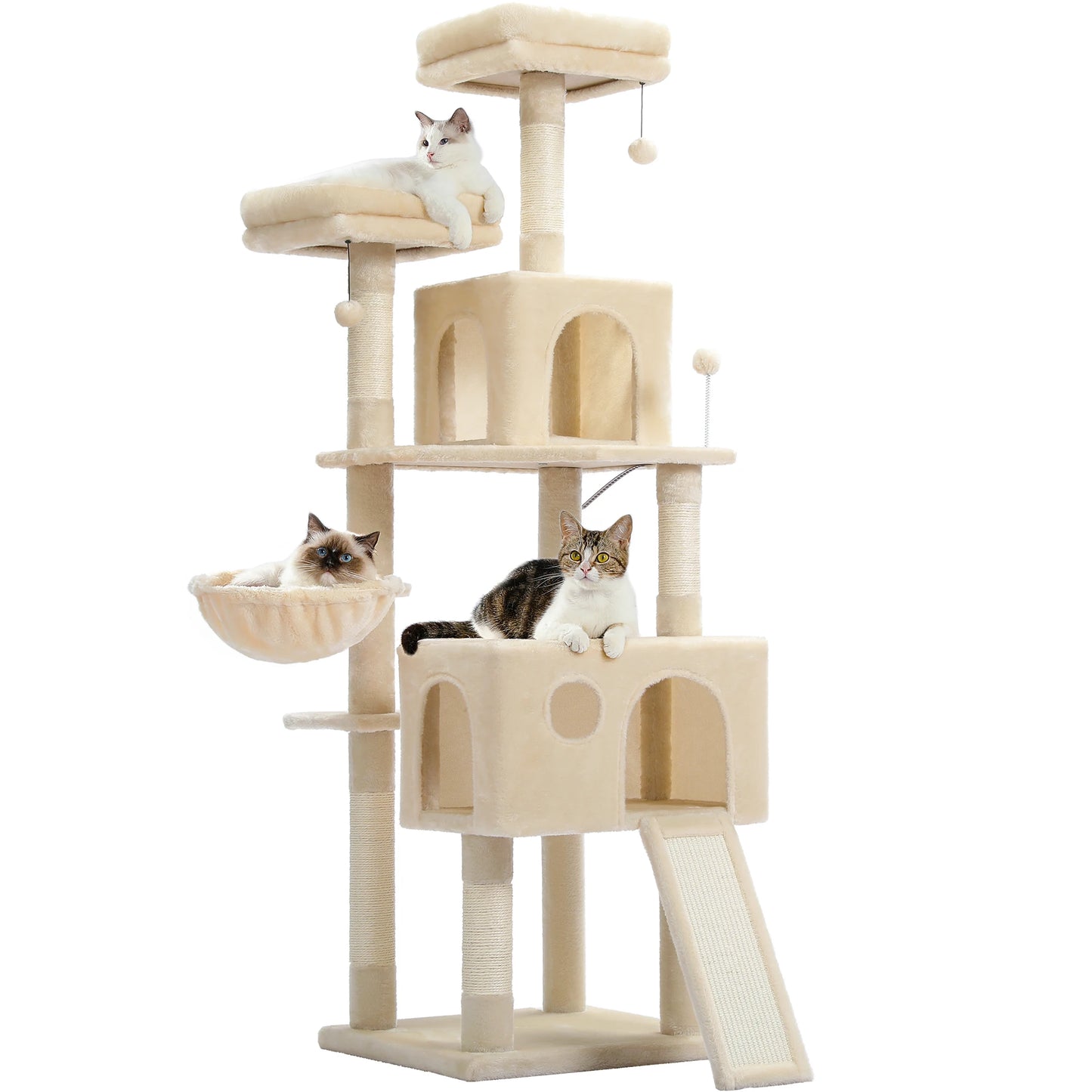 162cm Deluxe Multi-Level Cat Tree with Condo and Scratching Posts