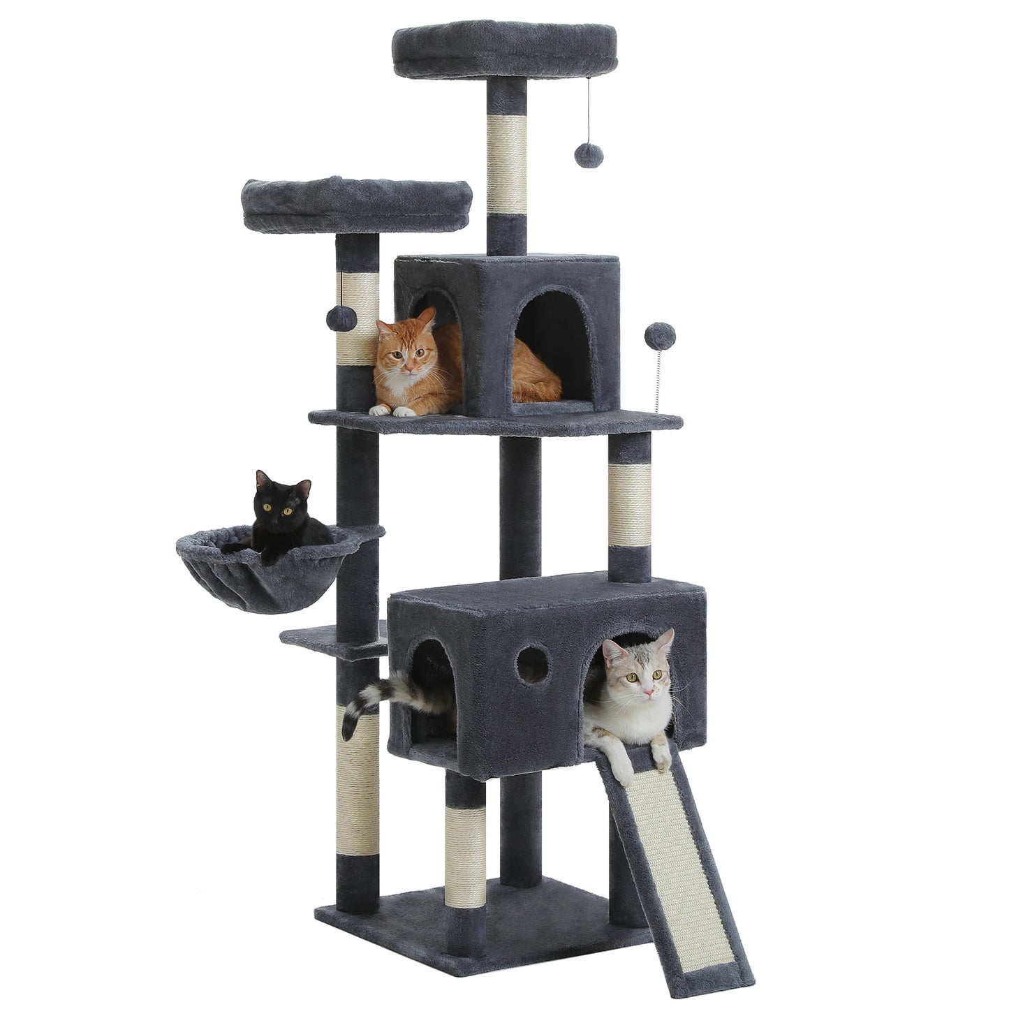 162cm Deluxe Multi-Level Cat Tree with Condo and Scratching Posts