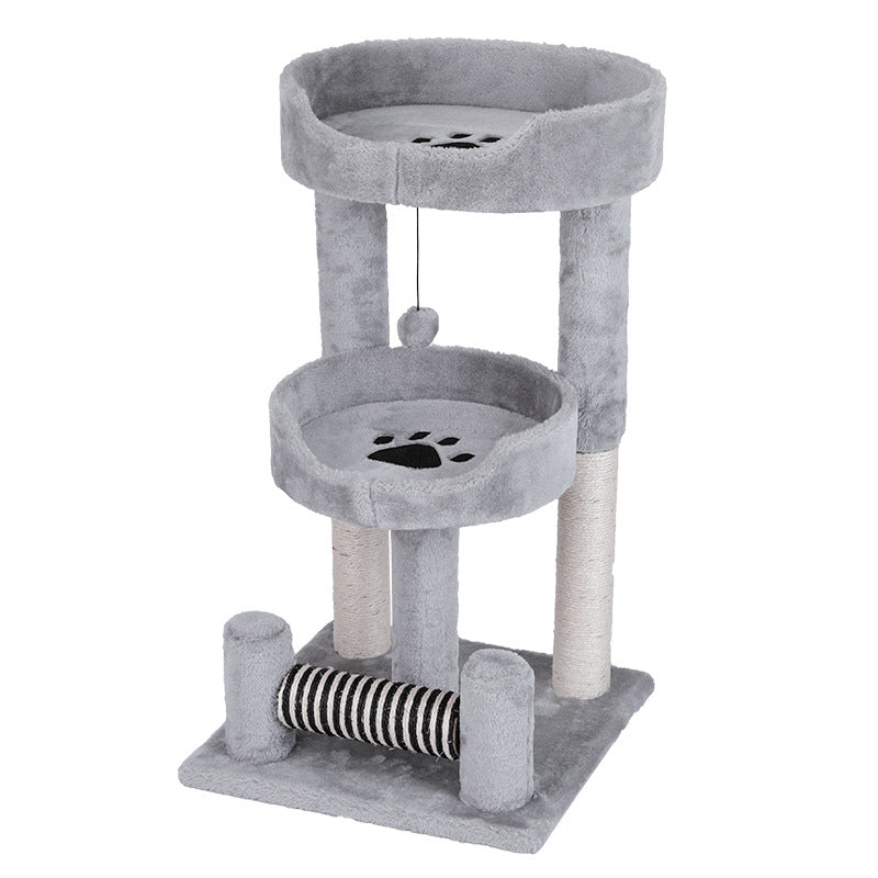 72cm All-Season Dual-Layer Cat Tree with Sisal Scratching Toy