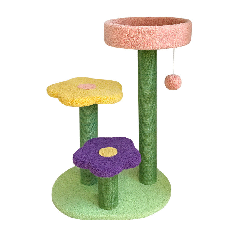 70cm Durable Cat Tower with Scratch Board and Climbing Tree