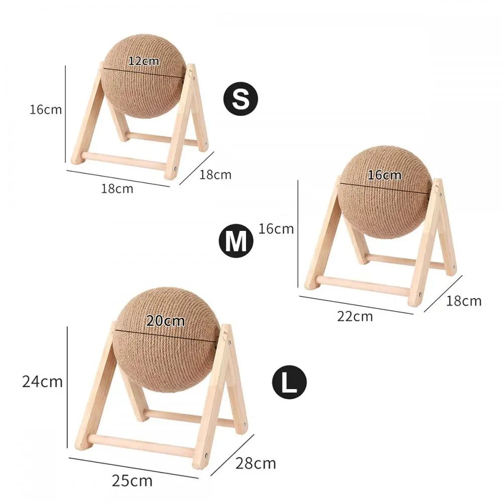 Durable Sisal Rope Cat Scratching Ball Toy - Claw-Friendly Scratcher