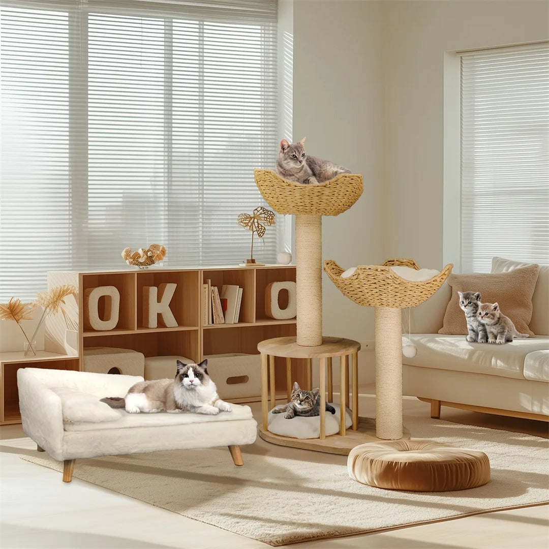 99cm 3-Tier Cat Climbing Tree – Indoor Activity Tower with Scratching Post for Kittens & Cats