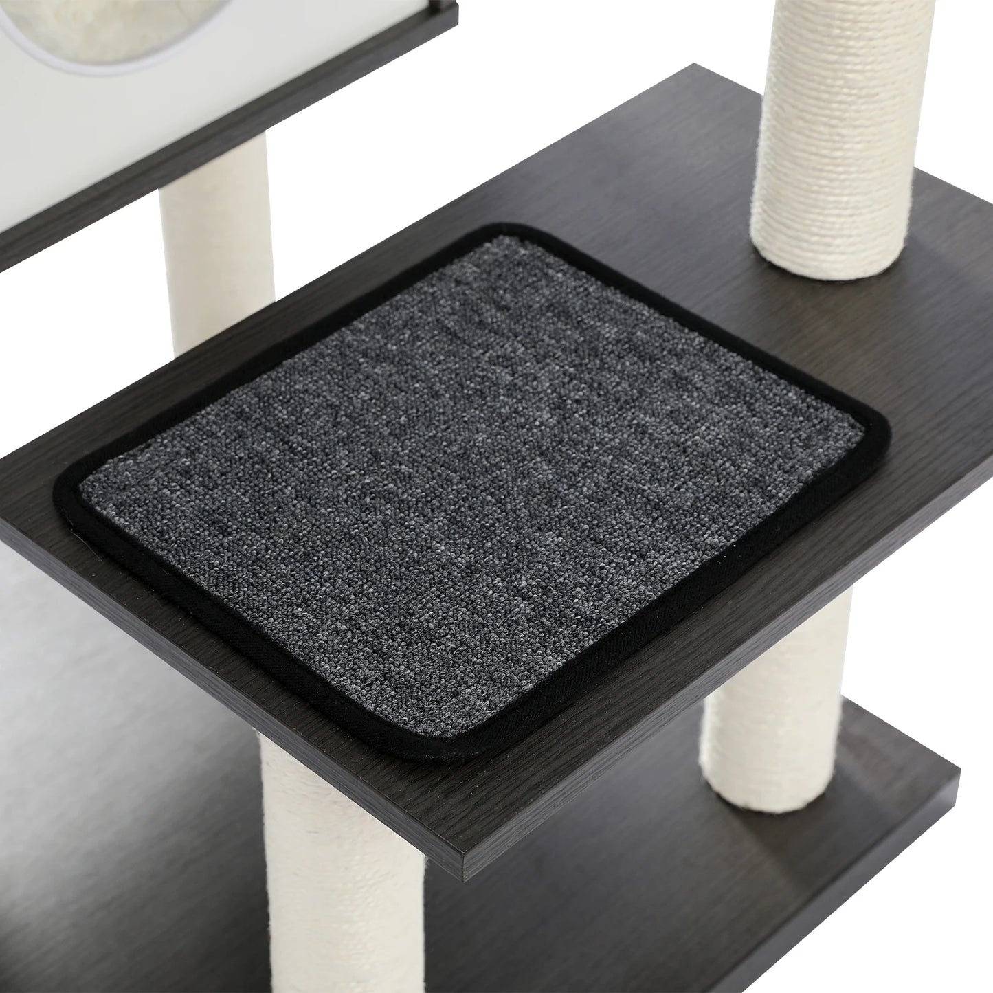 147cm Chic & Modern Cat Tree - Elegant Design with Playful Features