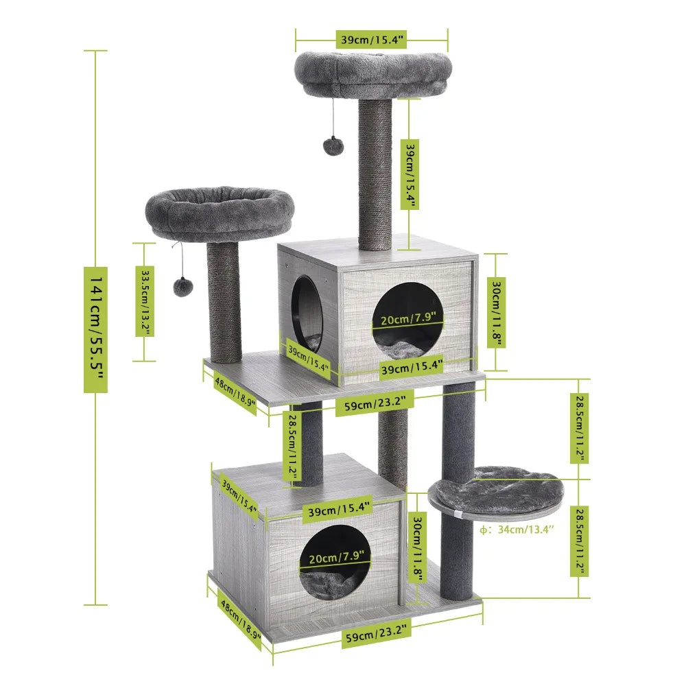 141cm Luxury Modern Cat Tree - Designer Series