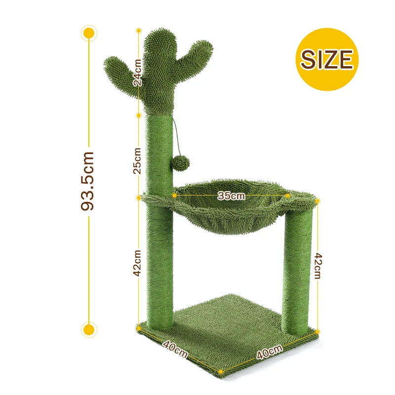 Adorable Cactus Cat Tree Collection - Available in 68cm, 70cm, 85cm, 93.5cm with Play Features