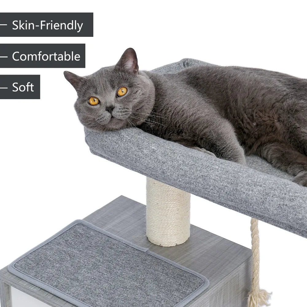132cm Sleek Minimalist Cat Tree - Modern Design
