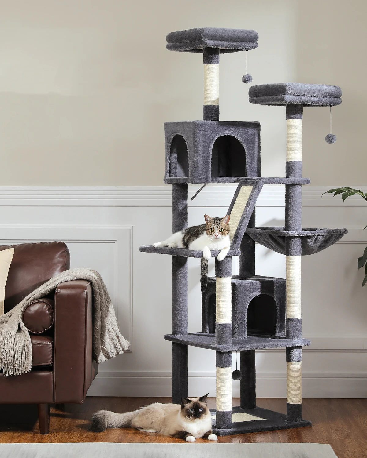 180cm Grand Multi-Level Cat Tree with Condo and Scratching Posts