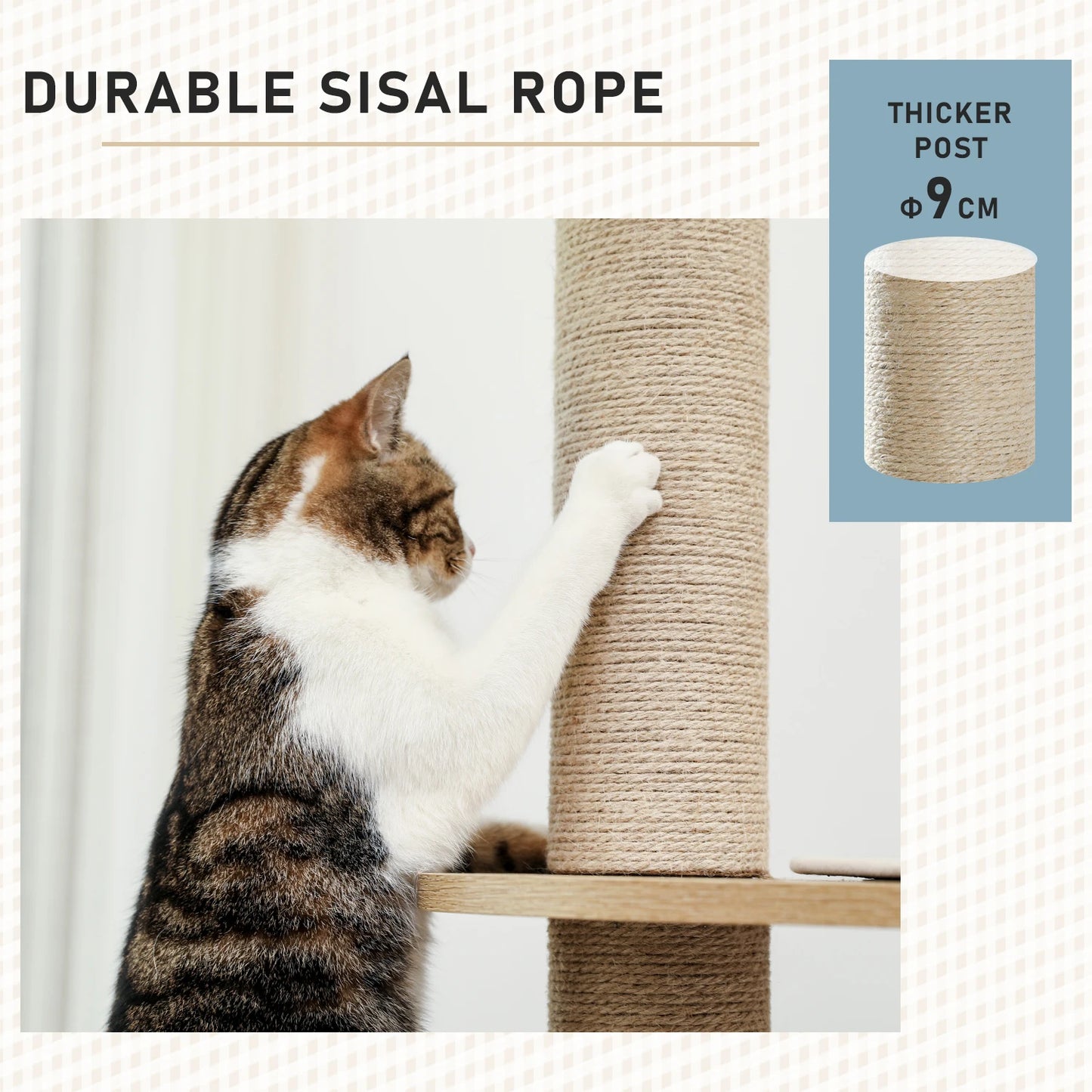 Adjustable 240-260cm Cat Tree - 'Cat Town' High-Rise Tower