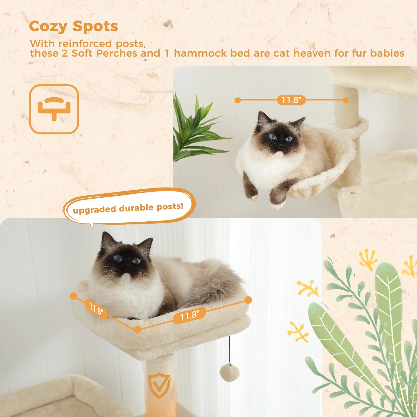 162cm Deluxe Multi-Level Cat Tree with Condo and Scratching Posts