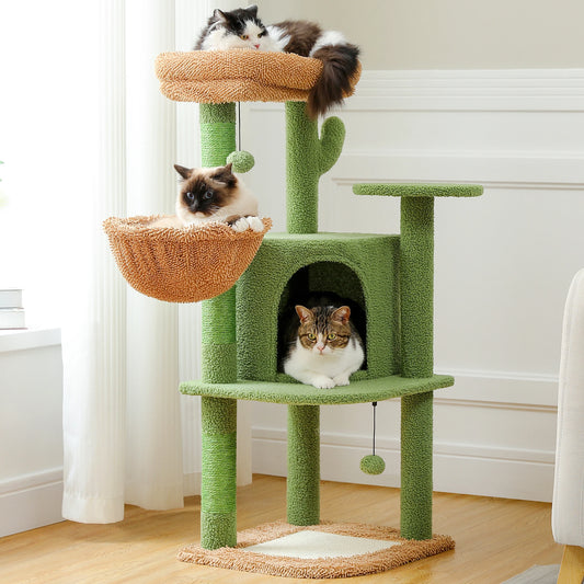104cm Green Fresh Pastoral Multi-Level Cactus Cat Tree