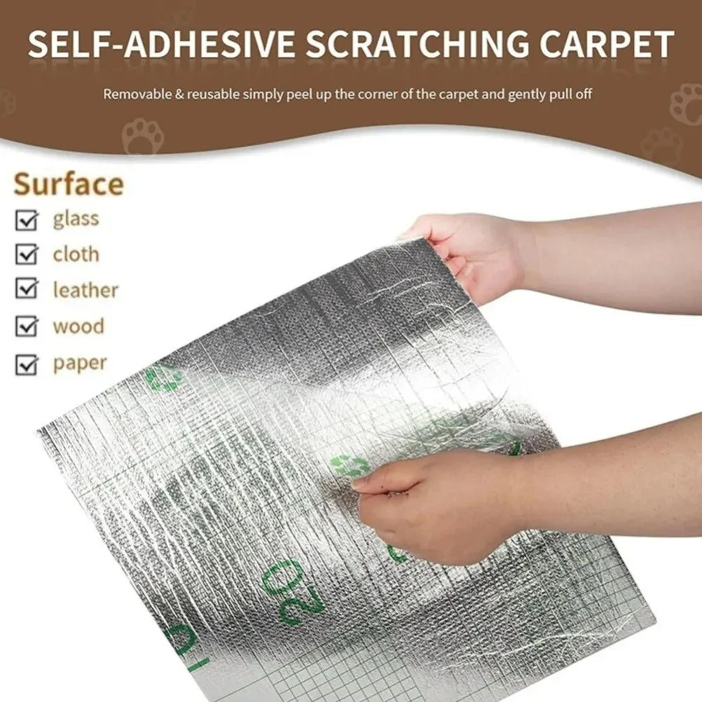 Self-Adhesive Cat Scratching Mat β Trimmable Carpet Protector for Sofa, Walls & Furniture