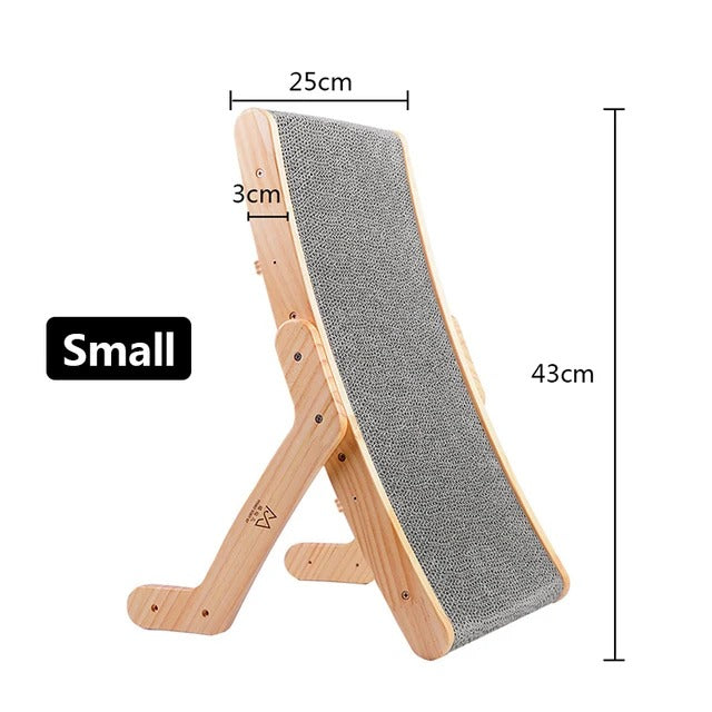 3-in-1 Wooden Cat Scratch Board and Lounge Bed - Versatile Cat Scratcher