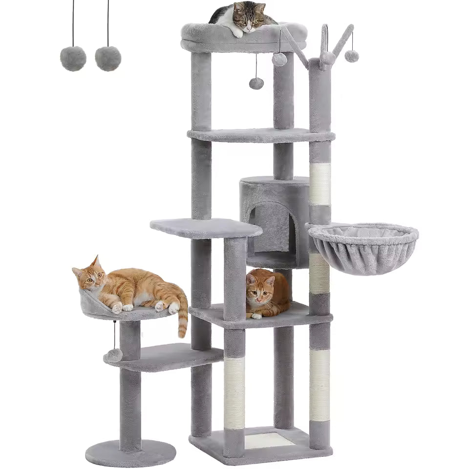 150cm Cactus-Themed Large Cat Tree - Cozy Hammock & Condo with Scratching Posts