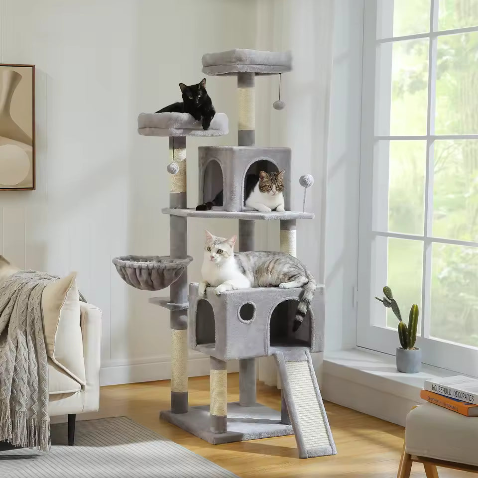 162cm Deluxe Multi-Level Cat Tree with Condo and Scratching Posts