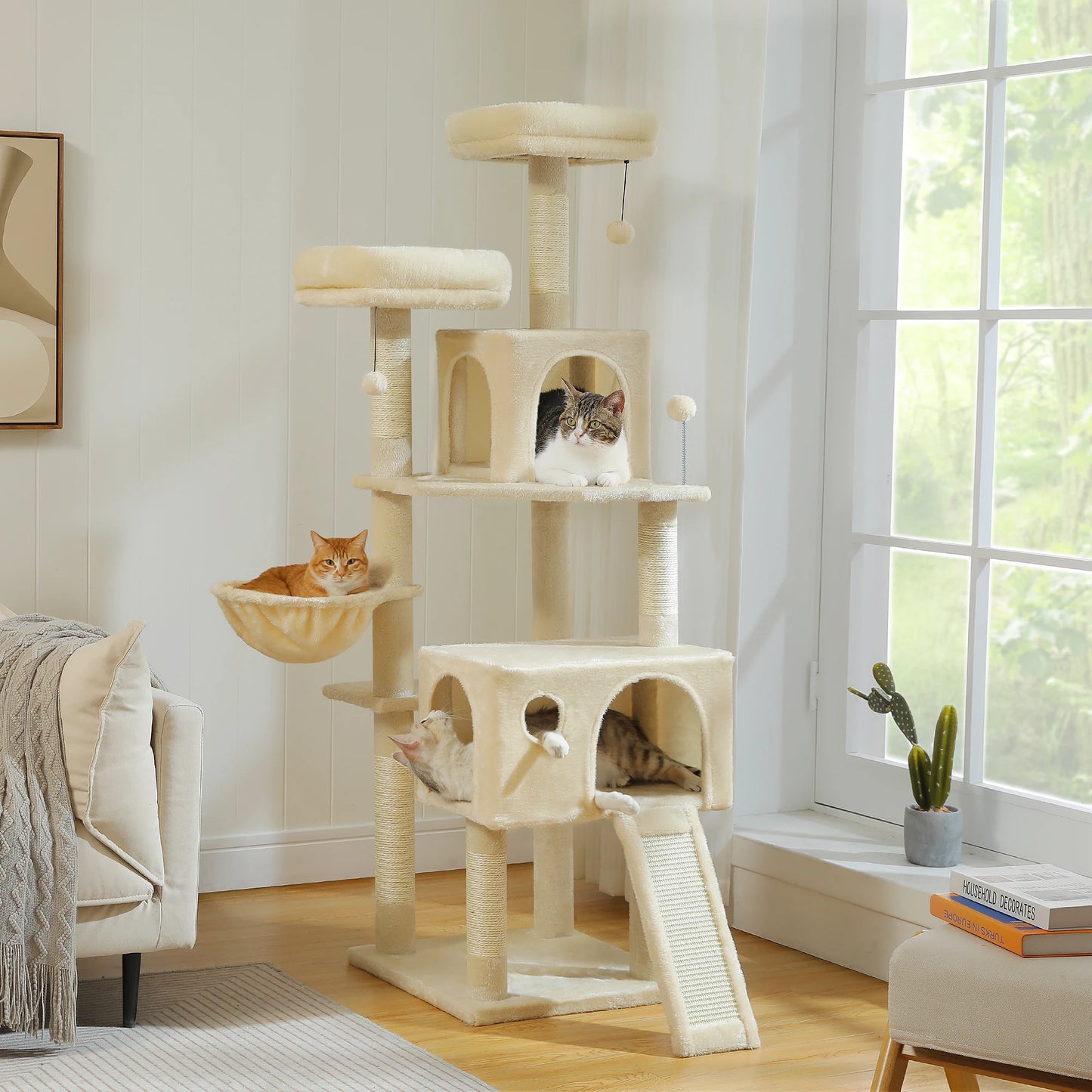 162cm Deluxe Multi-Level Cat Tree with Condo and Scratching Posts