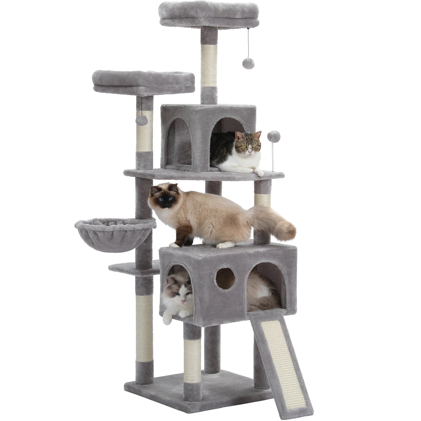162cm Deluxe Multi-Level Cat Tree with Condo and Scratching Posts