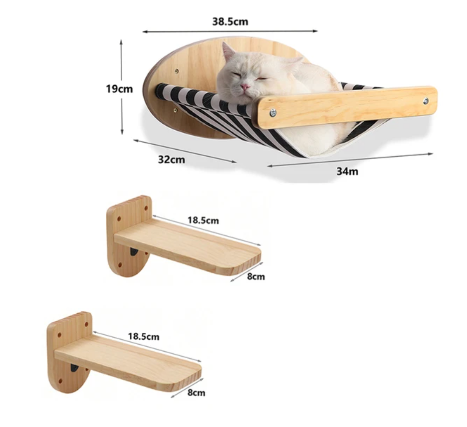 Wall-Mounted Cat Climbing Ladder Jump Ladder Combination