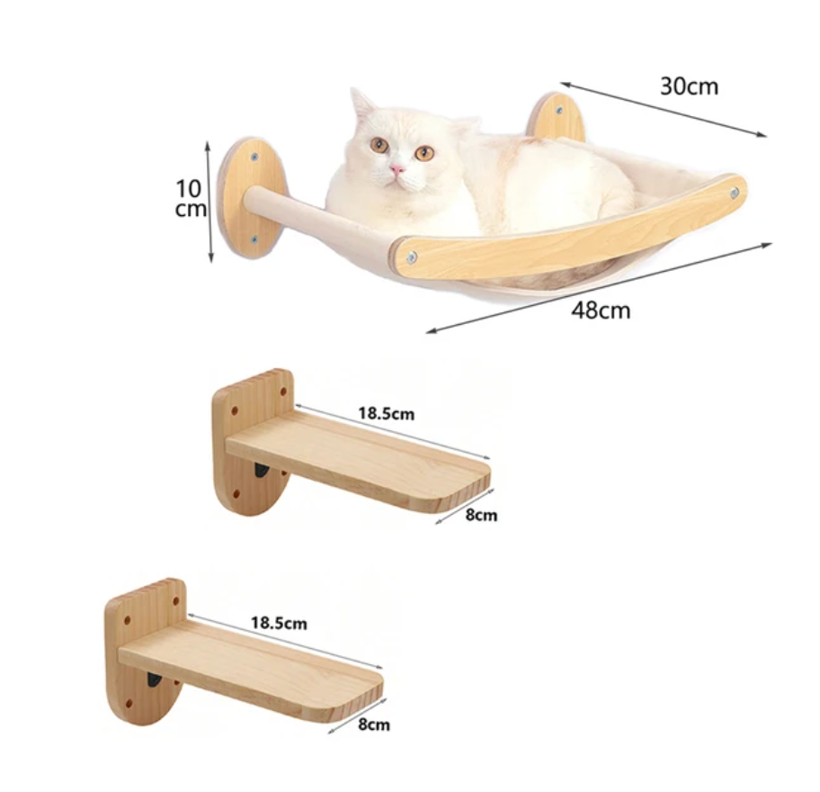 Wall-Mounted Cat Climbing Ladder Jump Ladder Combination