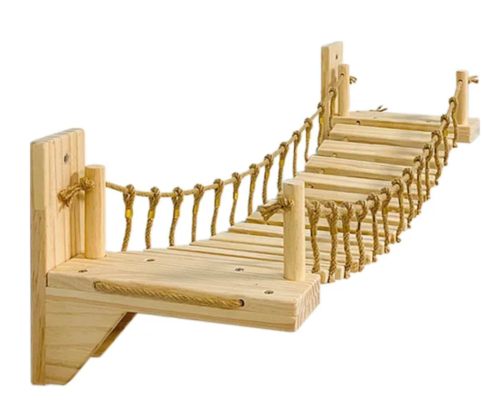 Wall-Mounted Wooden Cat bridge