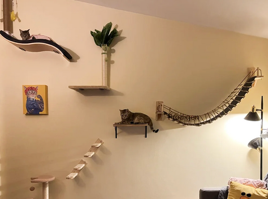 Wall-Mounted Wooden Cat bridge