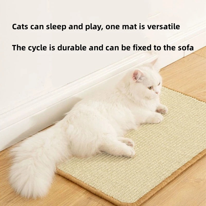 Natural Sisal Cat Scratching Mat - Durable Pet Scratcher Board & Post Pad