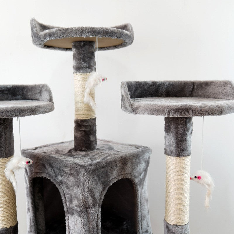 170cm Wooden Cat Tree with Integrated Jumping Platform and Sisal Columns