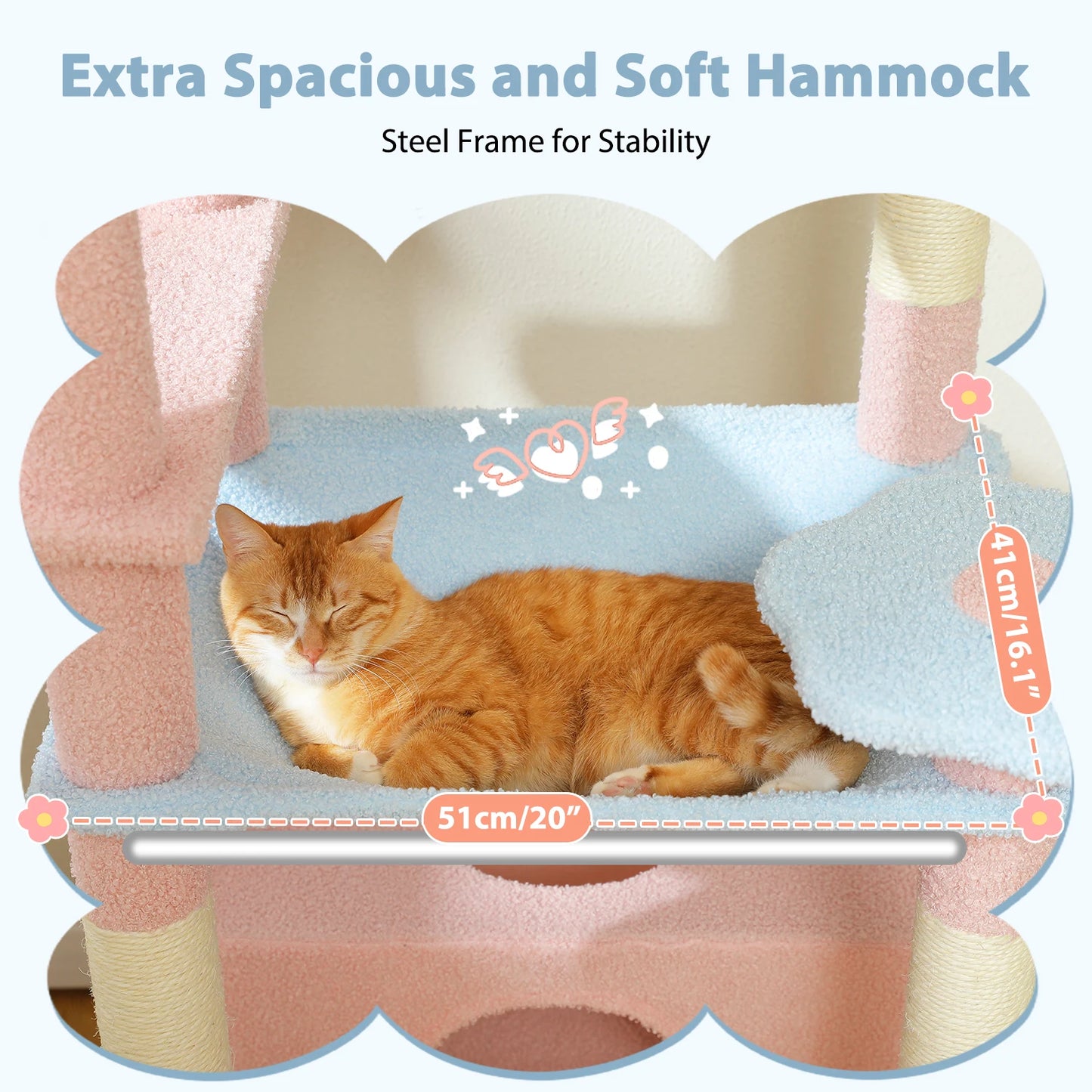 184cm Majestic Multi-Level Cat Tree with Condo, Hammock and Scratching Post