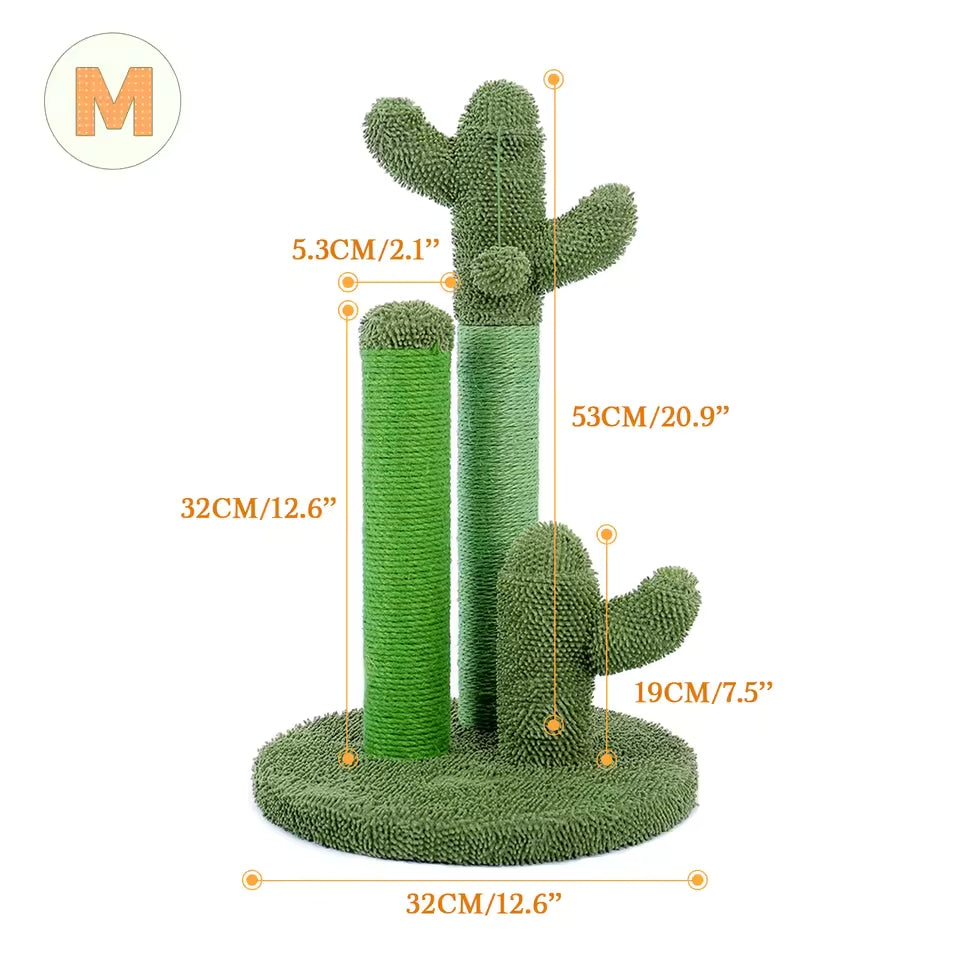 53cm/68.5cm Cactus Cat Scratching Post - Small Cat Tree with Dangling Ball