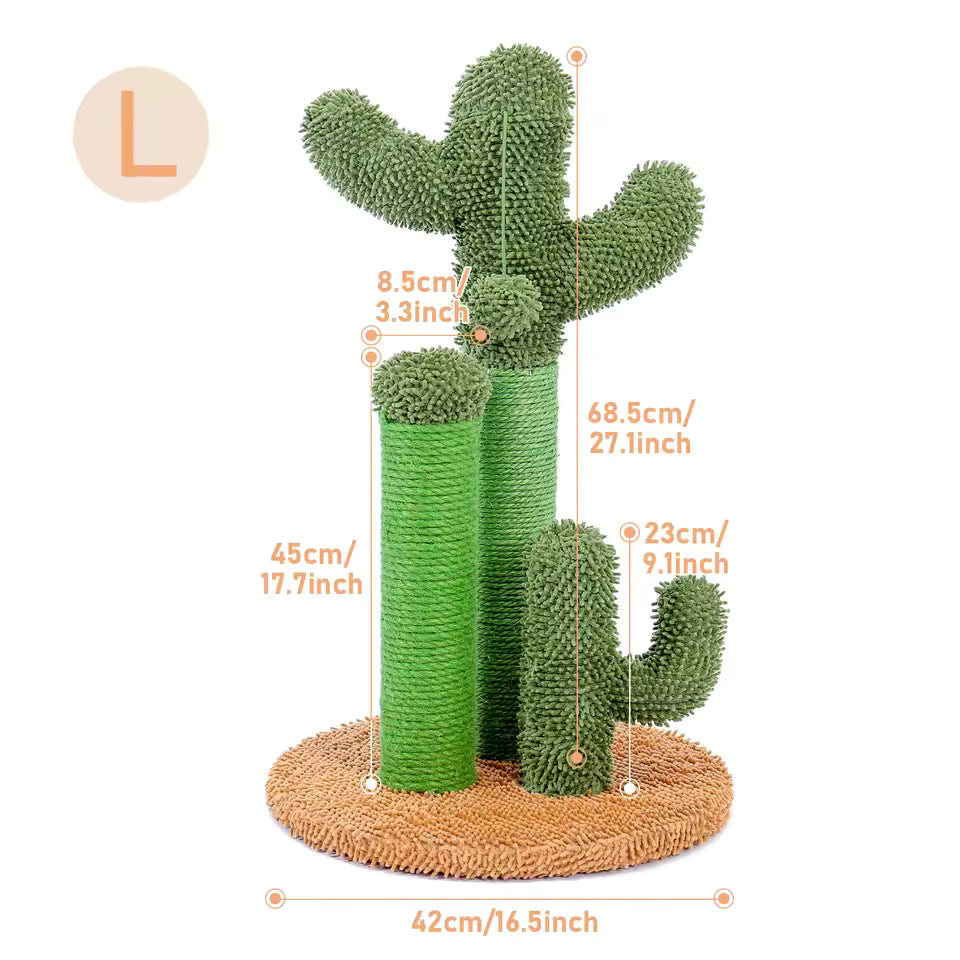 53cm/68.5cm Cactus Cat Scratching Post - Small Cat Tree with Dangling Ball