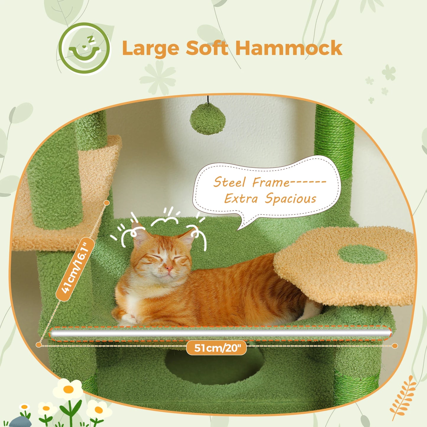 184cm Majestic Multi-Level Cat Tree with Condo, Hammock and Scratching Post