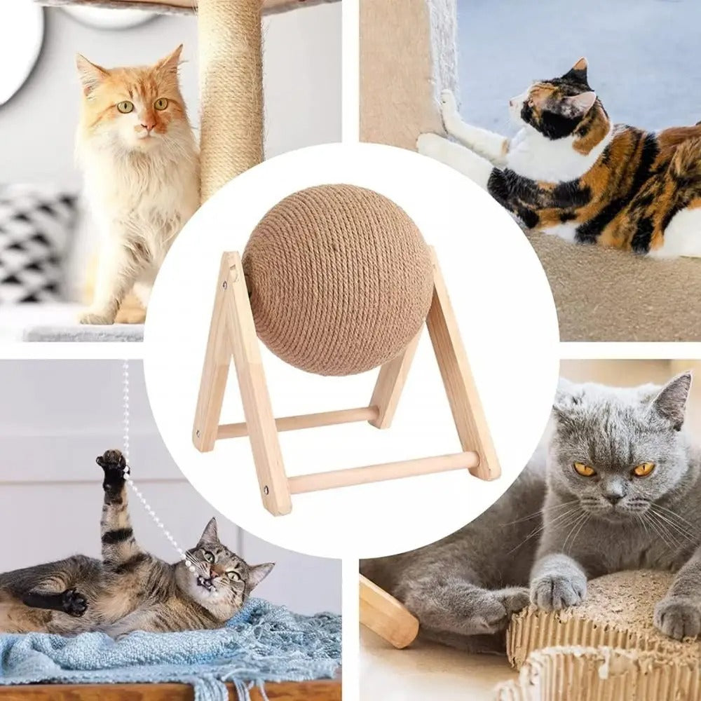 Durable Sisal Rope Cat Scratching Ball Toy - Claw-Friendly Scratcher