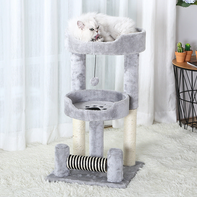 72cm All-Season Dual-Layer Cat Tree with Sisal Scratching Toy