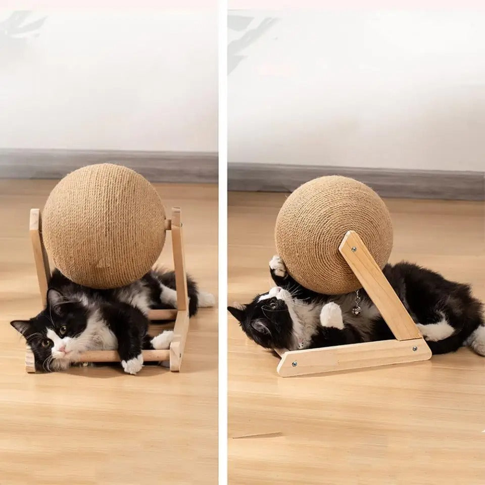 Durable Sisal Rope Cat Scratching Ball Toy - Claw-Friendly Scratcher