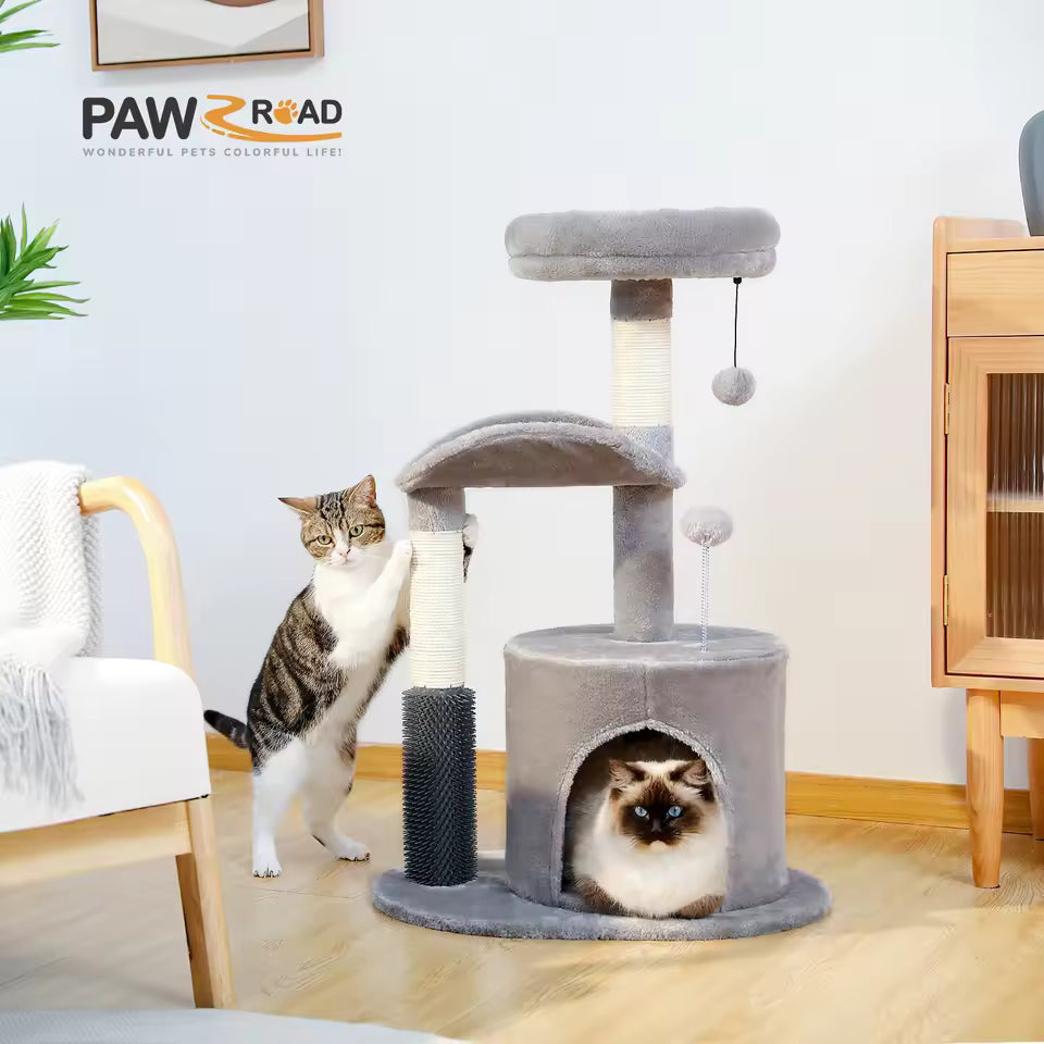 83cm Charming Cat Tree with Cozy Condo and Interactive Features