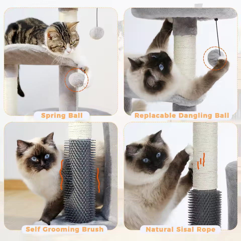 83cm Charming Cat Tree with Cozy Condo and Interactive Features