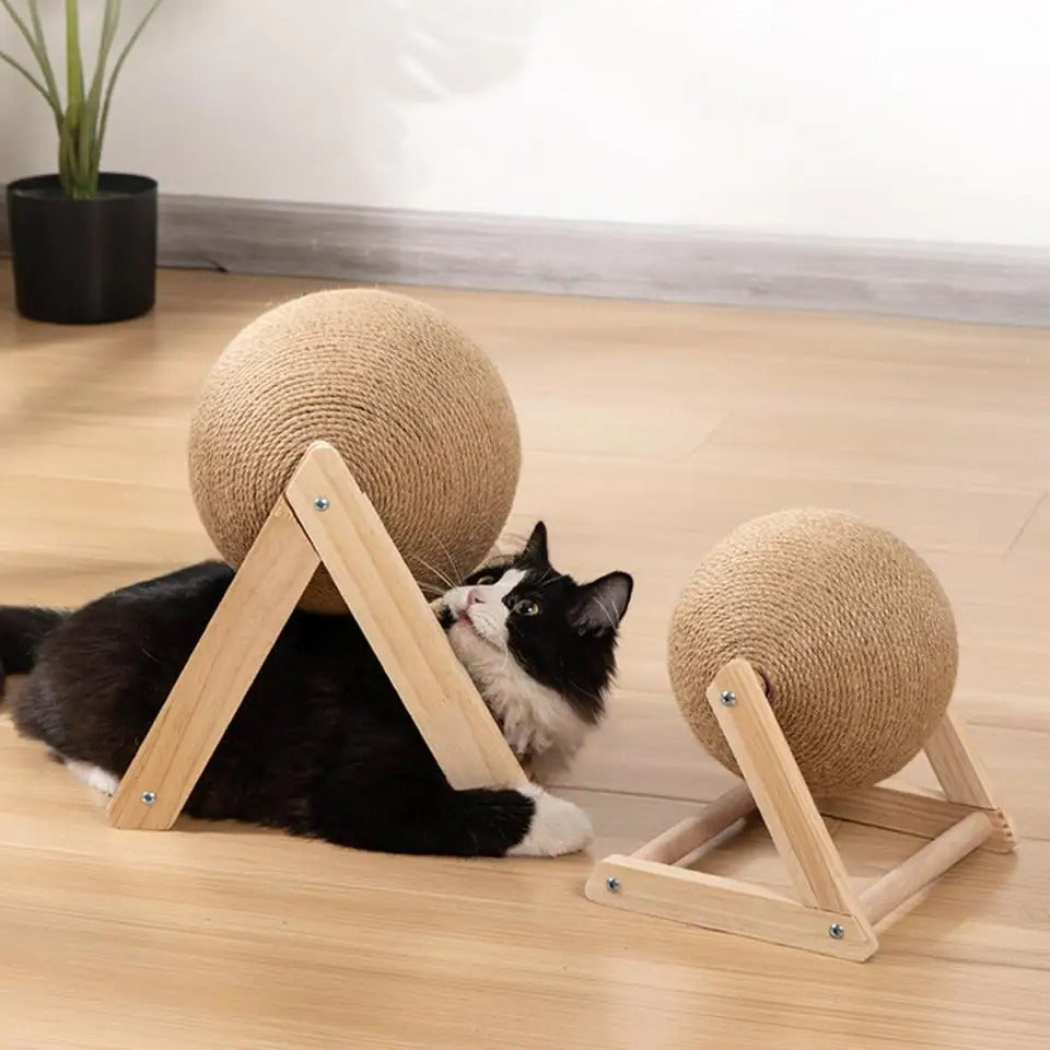 Durable Sisal Rope Cat Scratching Ball Toy - Claw-Friendly Scratcher