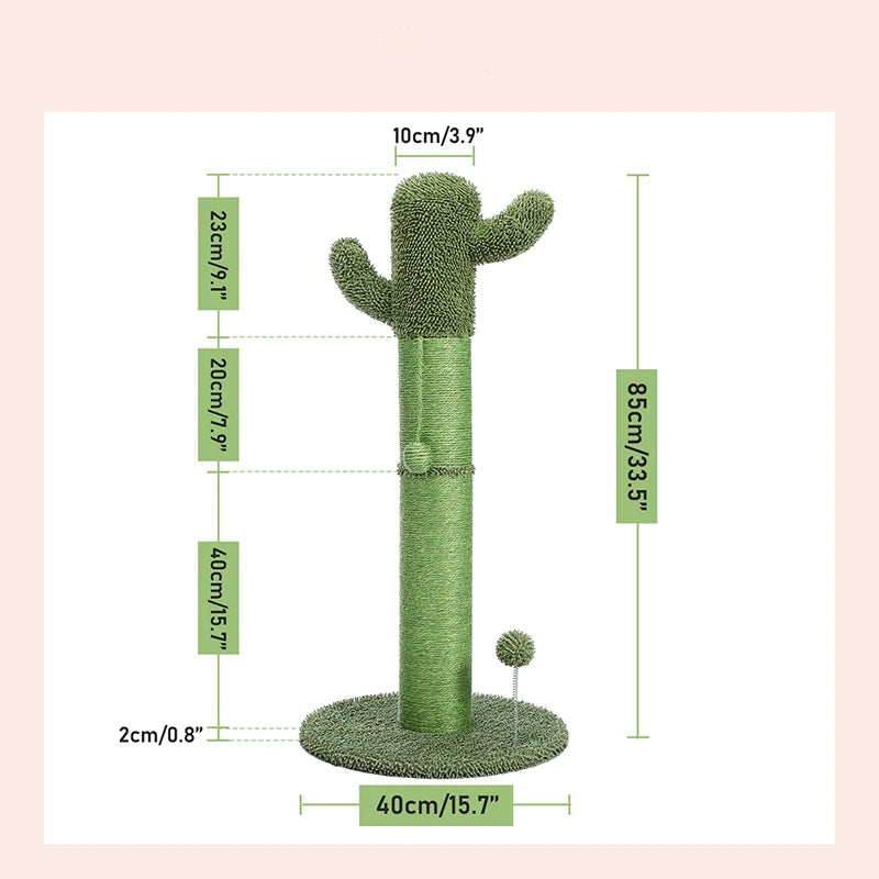 Adorable Cactus Cat Tree Collection - Available in 68cm, 70cm, 85cm, 93.5cm with Play Features