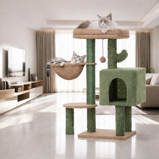 88cm Green Fresh Pastoral Multi-Level Cactus Cat Tree