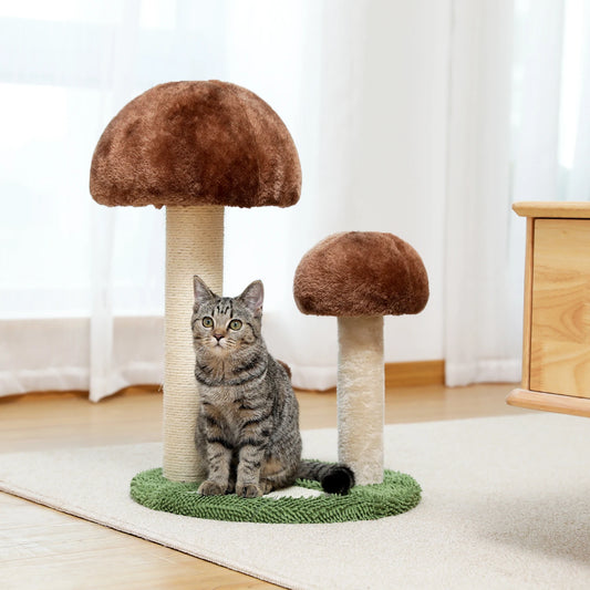 54cm Mushroom-Shaped Cat Tree with Ball and Scratching Posts