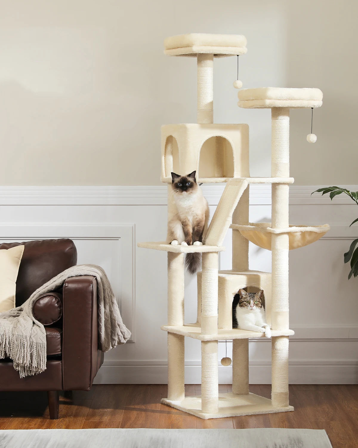 180cm Grand Multi-Level Cat Tree with Condo and Scratching Posts