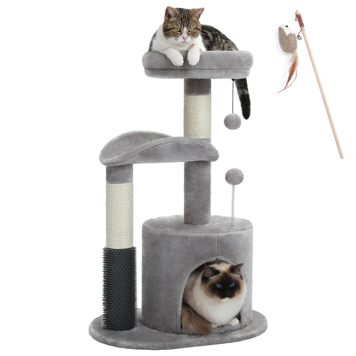 83cm Charming Cat Tree with Cozy Condo and Interactive Features