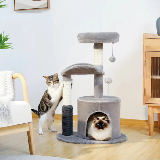 83cm Charming Cat Tree with Cozy Condo and Interactive Features