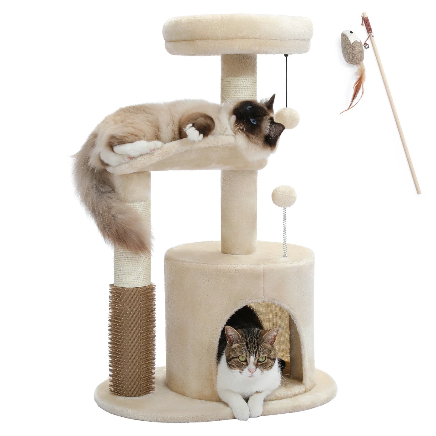 83cm Charming Cat Tree with Cozy Condo and Interactive Features