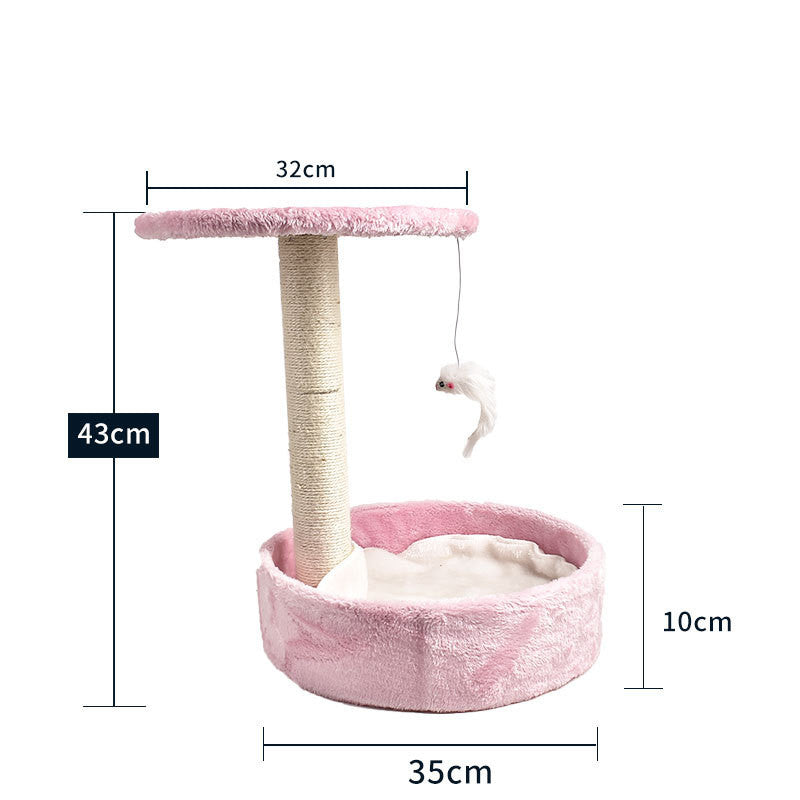 Multi-Style Solid Wood Cat Climbing Tree Frame with Integrated Scratching Post