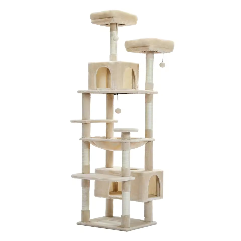 184cm Majestic Multi-Level Cat Tree with Condo, Hammock and Scratching Post