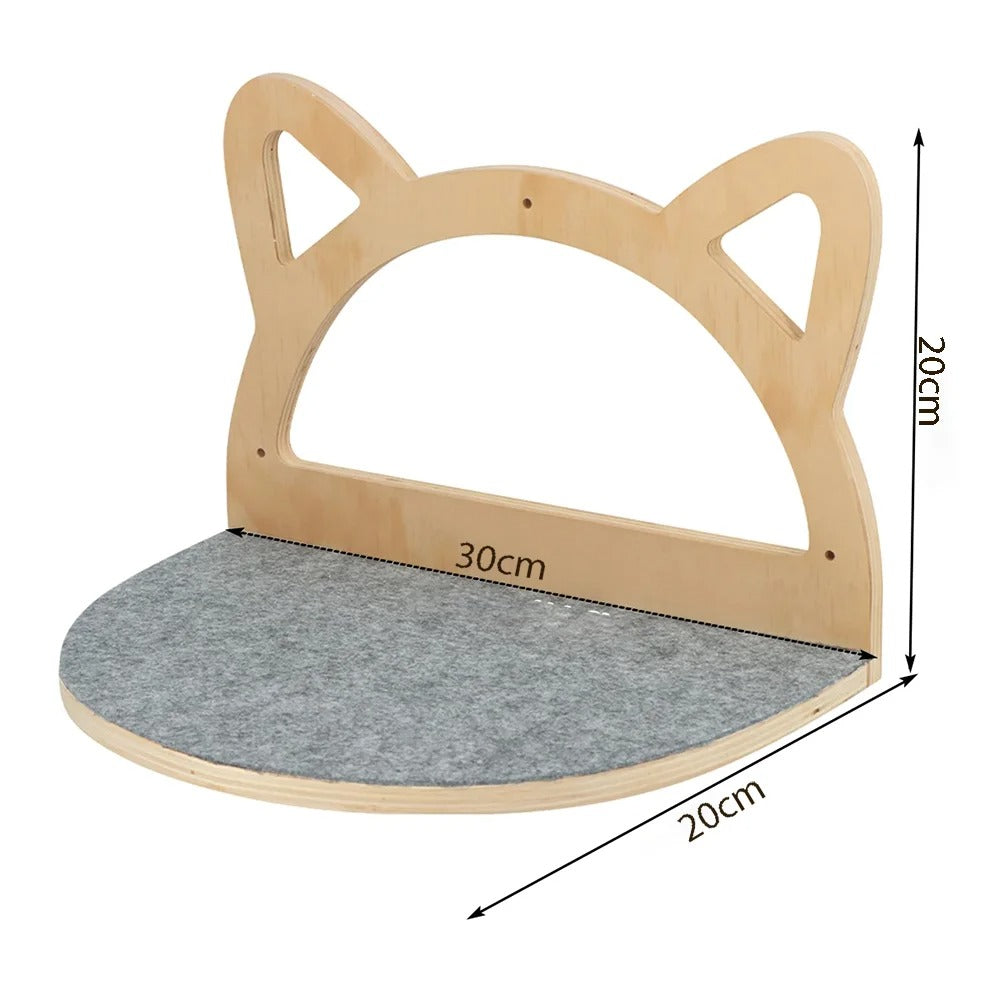 Wall Mounted Cat Climbing Wood Shelves Cat Hammock with Jumping Platform or Scratching