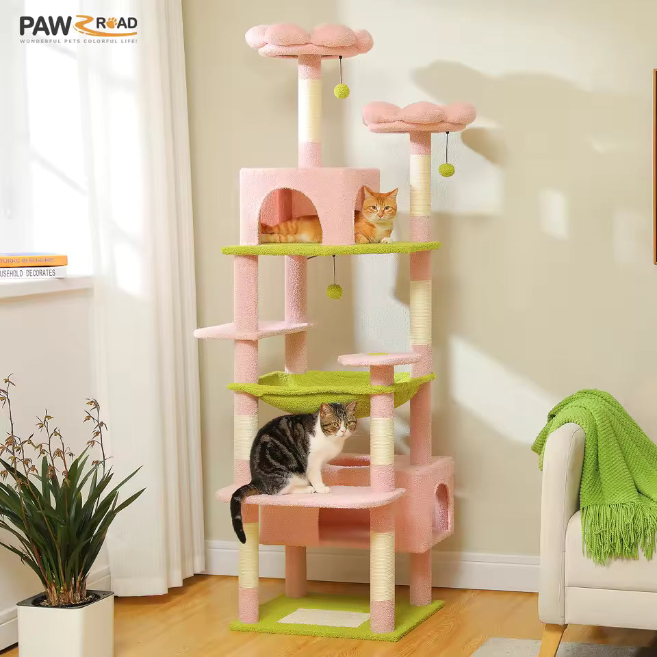 184cm Majestic Multi-Level Cat Tree with Condo, Hammock and Scratching Post